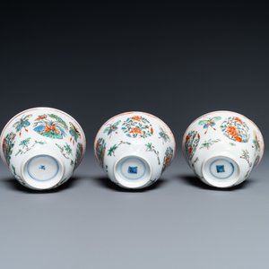 Acht Chinese famille rose borden en drie famille verte koppen, Kangxi/Qianlong — foto 13