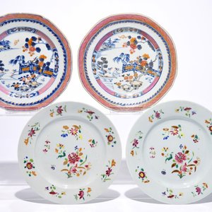 Acht Chinese famille rose en Imari-stijl borden, Qianlong — foto 2