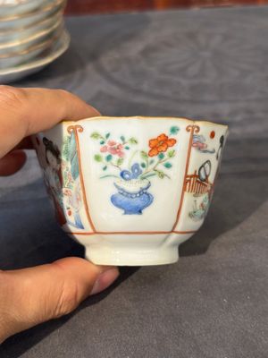 Acht Chinese famille rose koppen en zeven schotels, Xianfeng merk en periode — foto 2