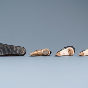 Acht Chinese lotusschoentjes, 19e eeuw — foto 11