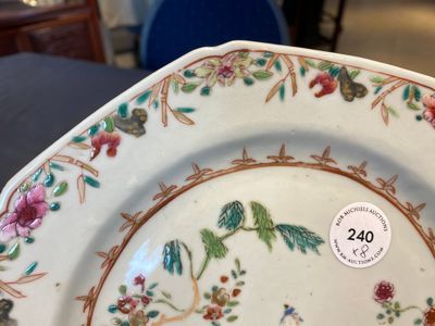 Acht Chinese octagonale famille rose borden met een boot te water, Qianlong — foto 3