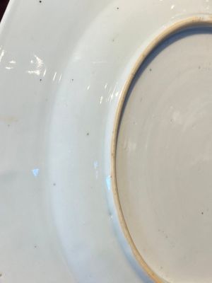 Acht Chinese octagonale famille rose borden met hanen, Qianlong — foto 5