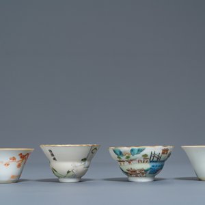 Acht diverse Chinese wijnkommen, 19/20e eeuw — foto 11