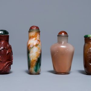 Acht diverse glazen snuifflesjes, 19/20e eeuw — foto 5