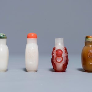 Acht diverse glazen snuifflesjes, 19/20e eeuw — foto 10