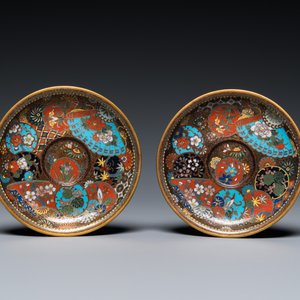 Acht stukken Japans cloisonné, Meiji, 19/20e eeuw — foto 2
