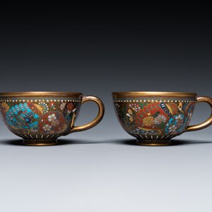 Acht stukken Japans cloisonné, Meiji, 19/20e eeuw — foto 4