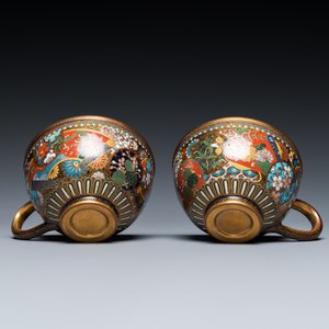 Acht stukken Japans cloisonné, Meiji, 19/20e eeuw — foto 8
