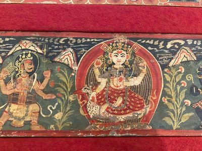 Acht tsaklis en drie beschildere houten boekkaften, Tibet, 19e eeuw — foto 22