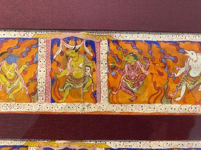 Acht tsaklis en drie beschildere houten boekkaften, Tibet, 19e eeuw — foto 25