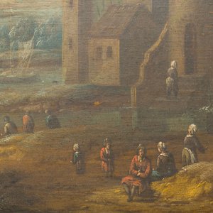 Adriaen Frans Boudewyns I (c.1644-1711): 'Italianate landscape', oil on panel — photo 4