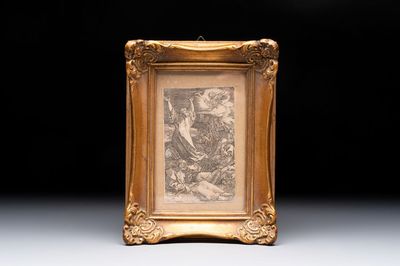After Albrecht Dürer (Germany, 1471-1528): 'Christ on the Mount of Olives', engraving on paper, 19th C. or earlier