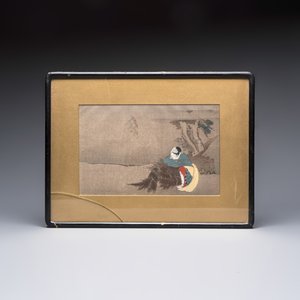 After Katsushika Hokusai (1760–1849): 'Dream of the Rush Gatherer' and 'Badger with Tea Kettle', woodblock prints, Japan, Meiji, 19/20th C. — photo 2