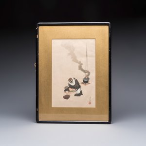 After Katsushika Hokusai (1760–1849): 'Dream of the Rush Gatherer' and 'Badger with Tea Kettle', woodblock prints, Japan, Meiji, 19/20th C. — photo 4