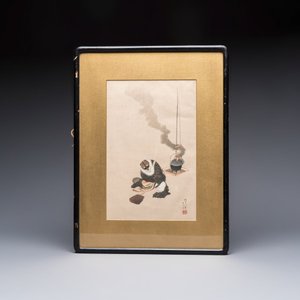 After Katsushika Hokusai (1760–1849): 'Dream of the Rush Gatherer' and 'Badger with Tea Kettle', woodblock prints, Japan, Meiji, 19/20th C. — foto 4