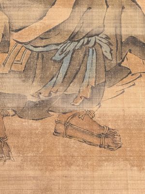 After Ma Yuan 馬遠: 'Sage in the mountain', ink and colour on paper, and after Wan Shouqi 萬壽祺: 'Strange Man', ink and colour on silk, 20th C. — 照片 2
