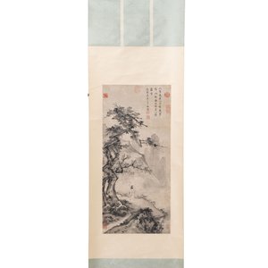 After Ma Yuan 馬遠: 'Sage in the mountain', ink and colour on paper, and after Wan Shouqi 萬壽祺: 'Strange Man', ink and colour on silk, 20th C. — 照片 2