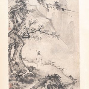 After Ma Yuan 馬遠: 'Sage in the mountain', ink and colour on paper, and after Wan Shouqi 萬壽祺: 'Strange Man', ink and colour on silk, 20th C. — 照片 4