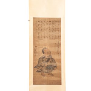 After Ma Yuan 馬遠: 'Sage in the mountain', ink and colour on paper, and after Wan Shouqi 萬壽祺: 'Strange Man', ink and colour on silk, 20th C. — 照片 5