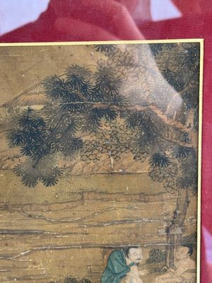 After Tang Yin 唐寅 (1470—1523): 'Buffalo and sage', ink and colour on silk, signed Liuru Jushi 六如居士, 18/19th C. — photo 4