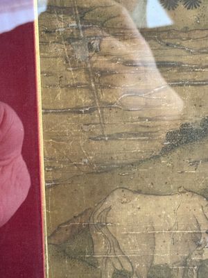 After Tang Yin 唐寅 (1470—1523): 'Buffalo and sage', ink and colour on silk, signed Liuru Jushi 六如居士, 18/19th C. — photo 6