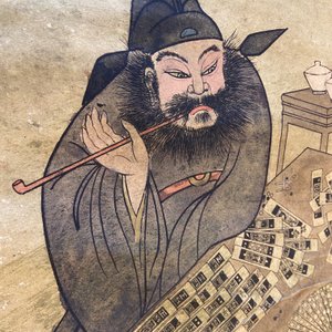 After You Qiu (ca. 1525-1580), print heightened with ink and color : 'Four mahjong-players', 20th C. — photo 10