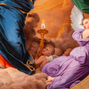 Aimée Perlet (active 1798-1854): 'Virgin with Child' after Dominique Ingres' 'The Vow of Louis XIII', Paris porcelain plaque, dated 1848 — photo 4