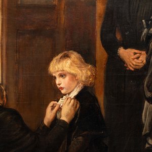 Alfred Dixon (London, 1842-1919): 'A Mother’s Farewell at Wanstead Orphan Asylum', oil on canvas, ca. 1890 — 照片 2