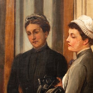 Alfred Dixon (London, 1842-1919): 'A Mother’s Farewell at Wanstead Orphan Asylum', oil on canvas, ca. 1890 — 照片 3