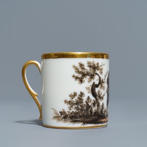 An 18-piece Paris or Brussels grisaille porcelain coffee service, 19th C. — photo 7