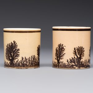 An 8-piece French Creil mochaware coffee service, marked, 19th C. — 照片 11