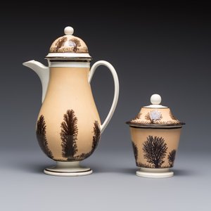 An 8-piece French Creil mochaware coffee service, marked, 19th C. — 照片 2