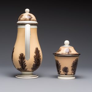 An 8-piece French Creil mochaware coffee service, marked, 19th C. — 照片 3