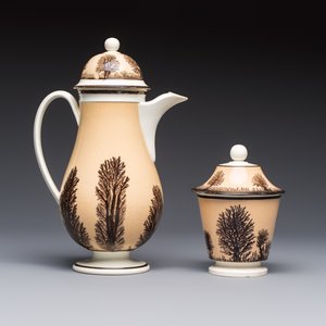 An 8-piece French Creil mochaware coffee service, marked, 19th C. — 照片 4
