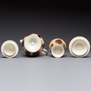 An 8-piece French Creil mochaware coffee service, marked, 19th C. — 照片 7