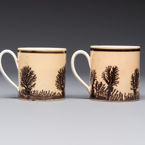 An 8-piece French Creil mochaware coffee service, marked, 19th C. — 照片 10