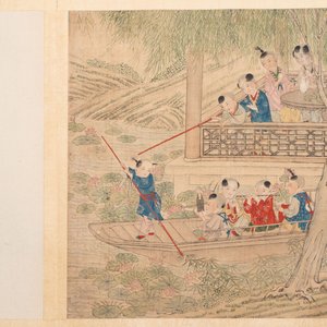 An album of 12 'playing boys' paintings, ink and colour on silk, China, 19th C. — foto 11