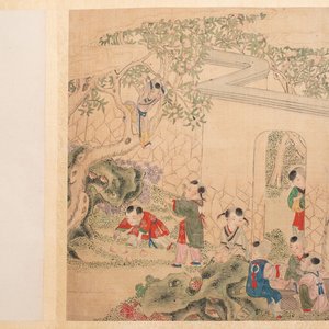 An album of 12 'playing boys' paintings, ink and colour on silk, China, 19th C. — foto 13