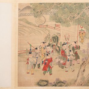 An album of 12 'playing boys' paintings, ink and colour on silk, China, 19th C. — foto 4
