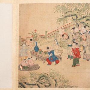 An album of 12 'playing boys' paintings, ink and colour on silk, China, 19th C. — foto 6