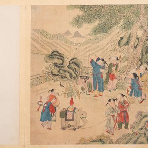 An album of 12 'playing boys' paintings, ink and colour on silk, China, 19th C. — foto 7