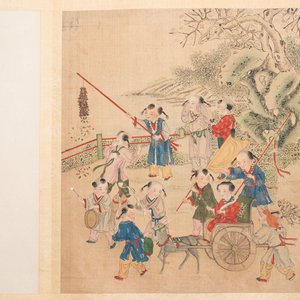 An album of 12 'playing boys' paintings, ink and colour on silk, China, 19th C. — foto 8