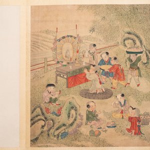 An album of 12 'playing boys' paintings, ink and colour on silk, China, 19th C. — foto 10