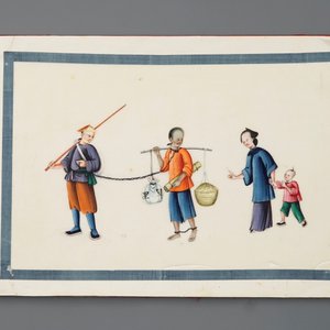 An album with twelve Chinese 'punishment' rice paper paintings, Canton, 19th C. — 照片 16