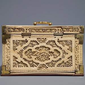An Anglo-Chinese brass-mounted ivory box, 19th C. — 照片 4