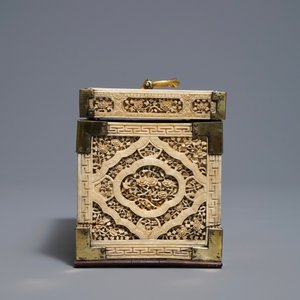 An Anglo-Chinese brass-mounted ivory box, 19th C. — 照片 5