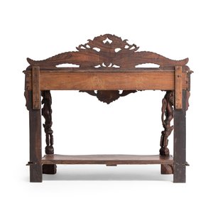 An Anglo-Indian carved rosewood 'Simha Yali' console table — photo 3