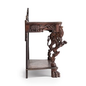 An Anglo-Indian carved rosewood 'Simha Yali' console table — photo 4