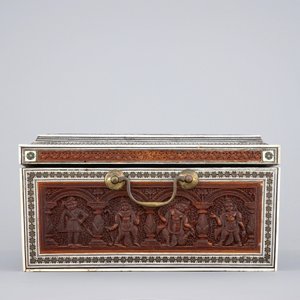 An Anglo-Indian carved wood and ivory work or writing box, Vizagapatam, 19th C. — 照片 8