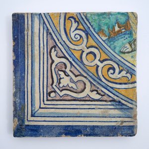 An Antwerp maiolica part tile panel, Franchois Frans workshop, ca. 1550 — photo 2